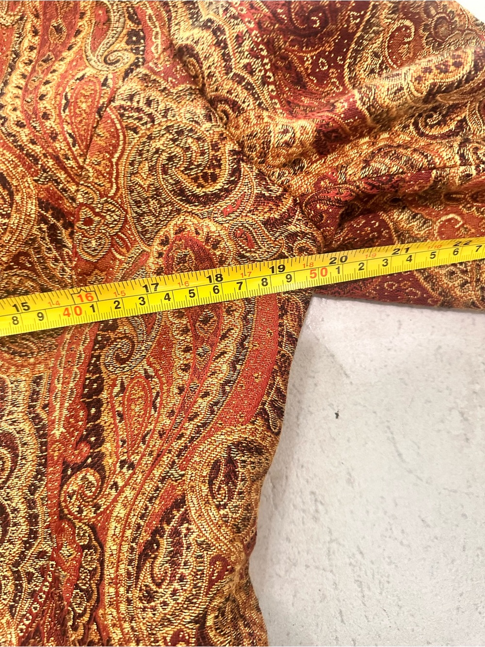 Newport News Vintage Paisley Faux-Fur Trim Jacket in Brown 12 - Picture 12 of 12